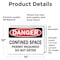 Signmission 10 in H x 14 in W, Vinyl Decal, Rectangle, Confined Space Permit Required Do Not Enter OS-2PACK-DS-D-1014-L-19305 - alternate 5